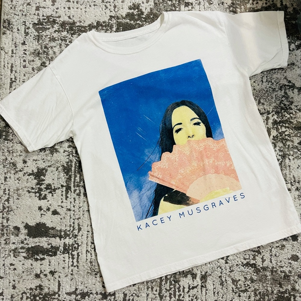 Kacey Musgraves White T-Shirt Short Sleeves | S